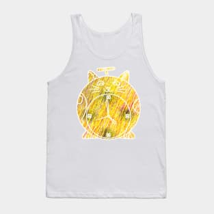 doodle of round cat shaped alarm clock Tank Top